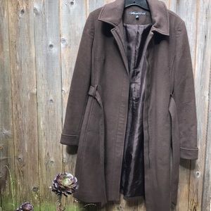 Brown wool/cashmere trench
